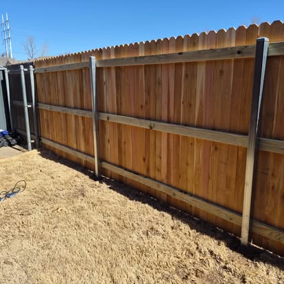 Cedar privacy fence